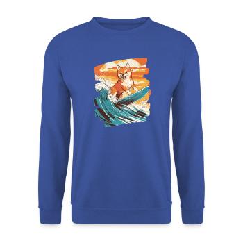 Shiba Inu - Unisex Pullover - Royalblau - Vorne - Alina (178cm) & Michal (187cm)