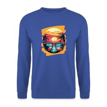 Sonnenbrille Sommer Palmen - Unisex Pullover - Royalblau - Vorne - Alina (178cm) & Michal (187cm)