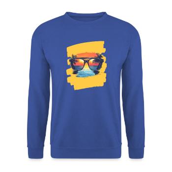 Sonnenbrille Sommer Palmen - Unisex Pullover - Royalblau - Vorne - Alina (178cm) & Michal (187cm)