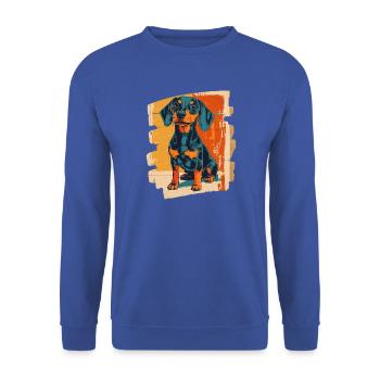 Dackel Dachshund - Unisex Pullover - Royalblau - Vorne - Alina (178cm) & Michal (187cm)