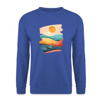 Sommer Sonne - Unisex Pullover - Royalblau - Vorne - Alina (178cm) & Michal (187cm)