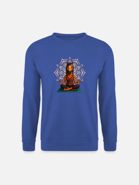 Yoga Motiv mit Mandala und Pferd - Unisex Pullover - Royalblau
