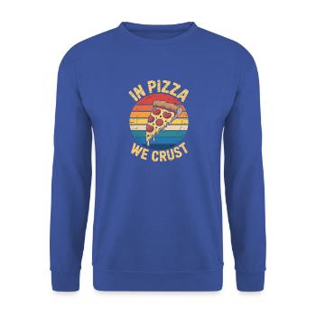 In Pizza We Crust – Lustig Pizza Liebhaber - Unisex Pullover - Royalblau - Vorne - Alina (178cm) & Michal (187cm)