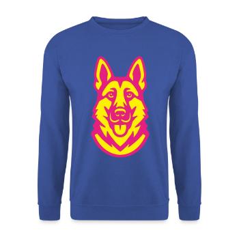 Schäferhund Pop-Art - Unisex Pullover - Royalblau - Vorne - Alina (178cm) & Michal (187cm)