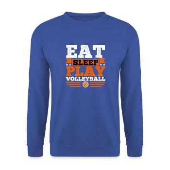 Design Volleyball Leidenschaft Bunter Stil - Unisex Pullover - Royalblau - Vorne - Alina (178cm) & Michal (187cm)