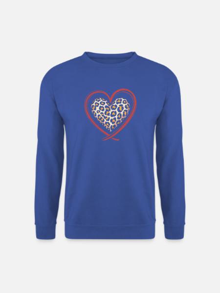 Leopardprint Herz Leopard - Unisex Pullover - Royalblau