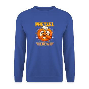 Bretzel Pretzel Bäcker mit Lächeln - Unisex Pullover - Royalblau - Vorne - Alina (178cm) & Michal (187cm)