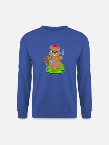 Biber Angler Fisch Angeln - Unisex Pullover - Royalblau