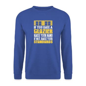 Sexy Glazier Humor I Cant Help Confidence - Unisex Pullover - Royalblau - Vorne - Alina (178cm) & Michal (187cm)