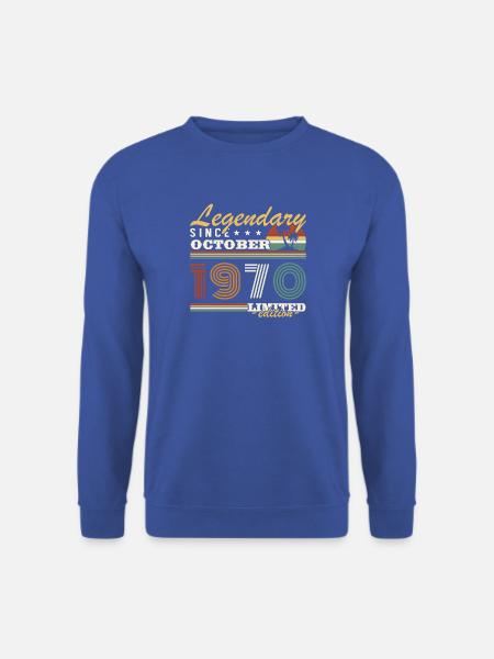 Oktober 1970 Vinatge Retro Geburtstagsgeschenk - Unisex Pullover - Royalblau