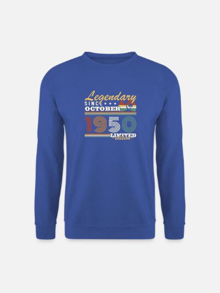 Oktober 1950 Vinatge Retro Geburtstagsgeschenk - Unisex Pullover - Royalblau