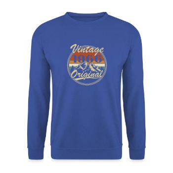 1966 Vintage Retro Geburtstagsgeschenk - Unisex Pullover - Royalblau - Vorne - Alina (178cm) & Michal (187cm)