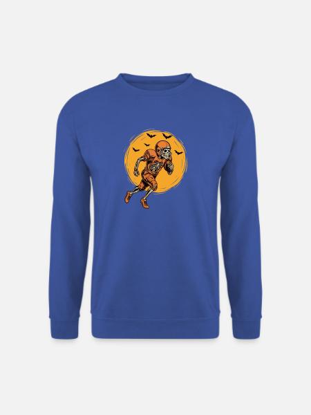 Skelett Fußballspieler gruselig Halloween - Unisex Pullover - Royalblau
