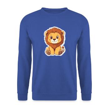Löwe - Unisex Pullover - Royalblau - Vorne - Alina (178cm) & Michal (187cm)