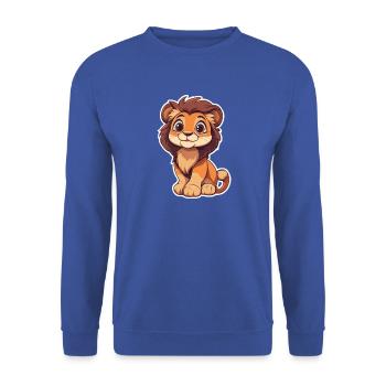 Löwe - Unisex Pullover - Royalblau - Vorne - Alina (178cm) & Michal (187cm)