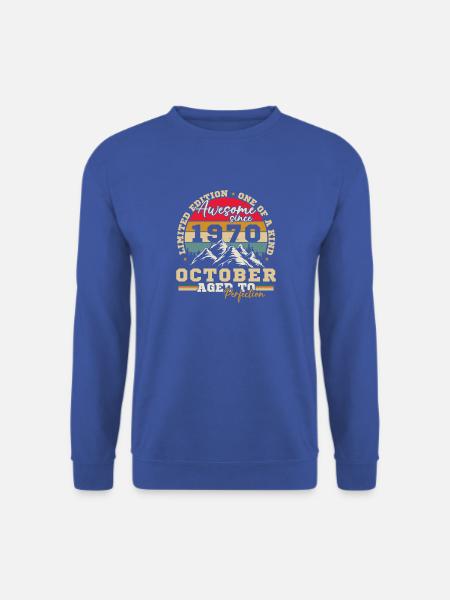 Oktober 1970 Vinatge Retro Geburtstagsgeschenk - Unisex Pullover - Royalblau