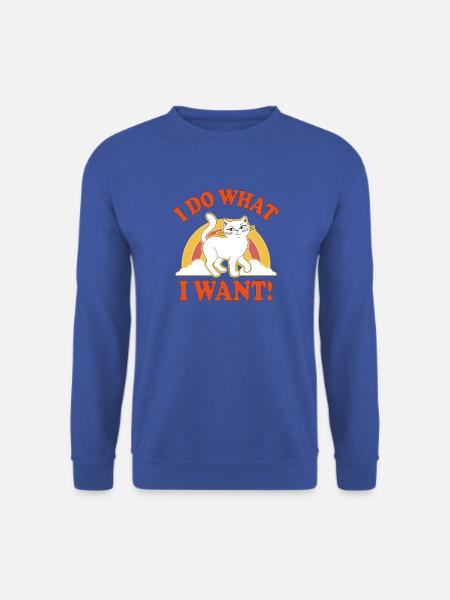Katzenpower I Do What I Want - Unisex Pullover - Royalblau