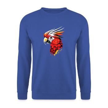 Papagei Ara Sittich Kakadu Liebhaber Papageien - Unisex Pullover - Royalblau - Vorne - Alina (178cm) & Michal (187cm)