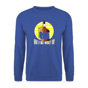 Whiskey Spruch Whiskeytrinker Whiskeyliebhaber - Unisex Pullover - Royalblau - Vorne - Alina (178cm) & Michal (187cm)