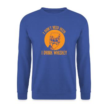 Whiskey Spruch Whiskeytrinker Whiskeyliebhaber - Unisex Pullover - Royalblau - Vorne - Alina (178cm) & Michal (187cm)