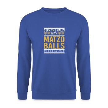 Hanukkah Chanukkah Hanukah - Unisex Pullover - Royalblau - Vorne - Alina (178cm) & Michal (187cm)