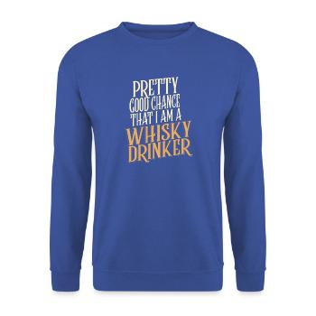 Whiskey Spruch Whiskeytrinker Whiskeyliebhaber - Unisex Pullover - Royalblau - Vorne - Alina (178cm) & Michal (187cm)
