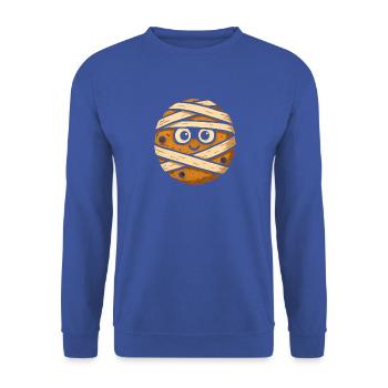 Bandagierter Keksheld - Unisex Pullover - Royalblau - Vorne - Alina (178cm) & Michal (187cm)
