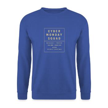 Cyber Monday Kaufrausch - Unisex Pullover - Royalblau - Vorne - Alina (178cm) & Michal (187cm)