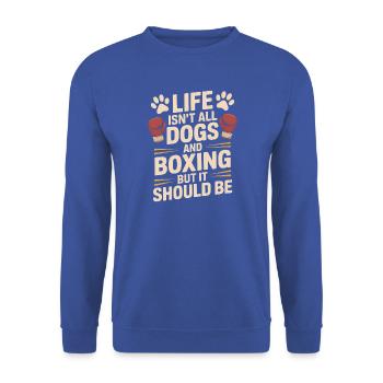 Boxen Spruch Hunde Boxer Lustiges Boxen Geschenk - Unisex Pullover - Royalblau - Vorne - Alina (178cm) & Michal (187cm)