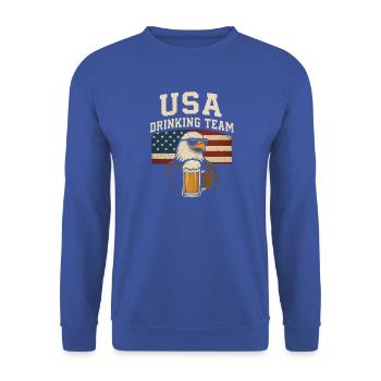 USA Trinker-Team - Unisex Pullover - Royalblau - Vorne - Alina (178cm) & Michal (187cm)