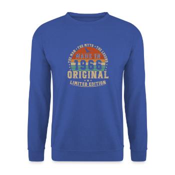 1966 Vintage Retro Geburtstagsgeschenk - Unisex Pullover - Royalblau - Vorne - Alina (178cm) & Michal (187cm)
