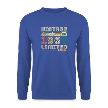 1966 Vintage Retro Geburtstagsgeschenk - Unisex Pullover - Royalblau - Vorne - Alina (178cm) & Michal (187cm)