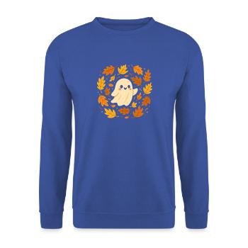 Herbstgeist zwischen Blättern - Unisex Pullover - Royalblau - Vorne - Alina (178cm) & Michal (187cm)