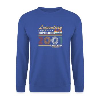 Legendär seit Oktober 2001 in limitierter Auflage - Unisex Pullover - Royalblau - Vorne - Alina (178cm) & Michal (187cm)