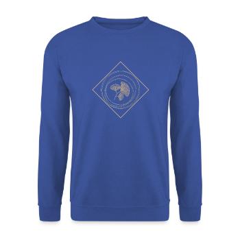 Golden Ginkgo Harmony - Unisex Pullover - Royalblau - Vorne - Alina (178cm) & Michal (187cm)
