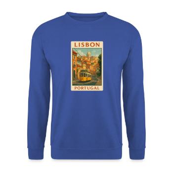 Lissabon Portugal - Unisex Pullover - Royalblau - Vorne - Alina (178cm) & Michal (187cm)