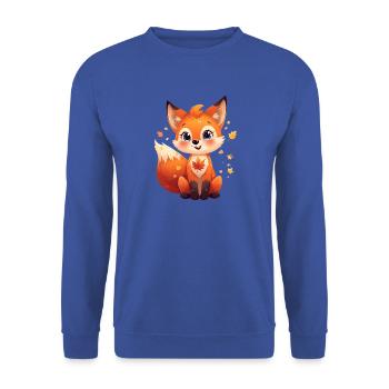 Herbstlicher Fuchs  - Unisex Pullover - Royalblau - Vorne - Alina (178cm) & Michal (187cm)