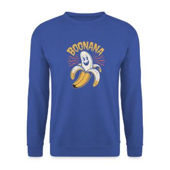  Boonana Banane Geist Halloween Wortspiel Für - Unisex Pullover - Royalblau - Vorne - Alina (178cm) & Michal (187cm)