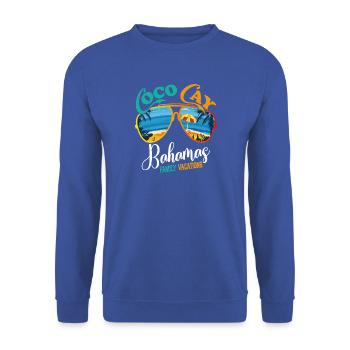 Familienurlaub auf den Bahamas - Unisex Pullover - Royalblau - Vorne - Alina (178cm) & Michal (187cm)