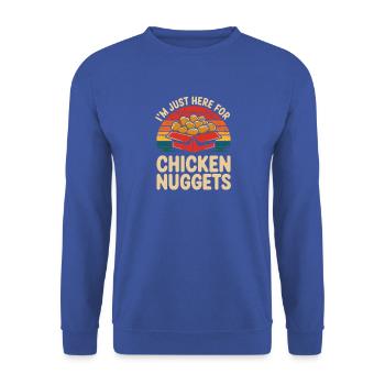  Ich Bin Nur Hier Für Chicken Nuggets Lustiges - Unisex Pullover - Royalblau - Vorne - Alina (178cm) & Michal (187cm)
