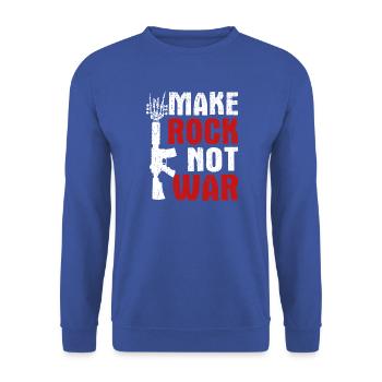 Make Rock Not War Music Guitar Rock Band - Unisex Pullover - Royalblau - Vorne - Alina (178cm) & Michal (187cm)