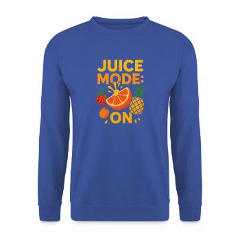 Juice Mode: ON – Fruchtiges Sommermotiv - Unisex Pullover - Royalblau - Vorne - Alina (178cm) & Michal (187cm)