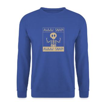 Armbruch Halloween Skelett Knochen Knochenbruch - Unisex Pullover - Royalblau - Vorne - Alina (178cm) & Michal (187cm)