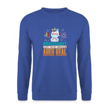 Wissenschaft Wissenschaftler Chemie - Unisex Pullover - Royalblau - Vorne - Alina (178cm) & Michal (187cm)