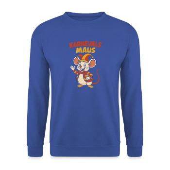 Karnevals Maus Cartoon - Unisex Pullover - Royalblau - Vorne - Alina (178cm) & Michal (187cm)