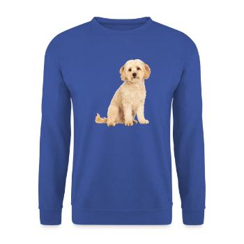 Maltipoo - Unisex Pullover - Royalblau - Vorne - Alina (178cm) & Michal (187cm)