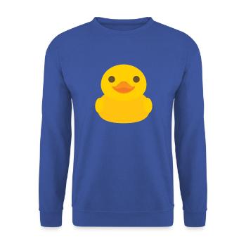 Sonniges Gummienten-Symbol - Unisex Pullover - Royalblau - Vorne - Alina (178cm) & Michal (187cm)