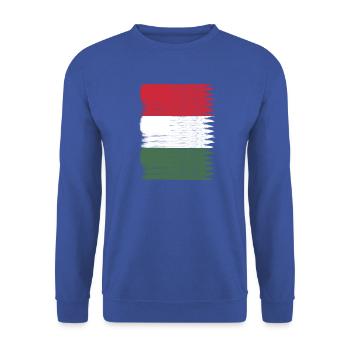 Ungarn Flagge Karte  - Unisex Pullover - Royalblau - Vorne - Alina (178cm) & Michal (187cm)