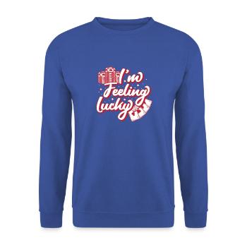 Casino Gambler I´m Feeling Lucky Gambling - Unisex Pullover - Royalblau - Vorne - Alina (178cm) & Michal (187cm)