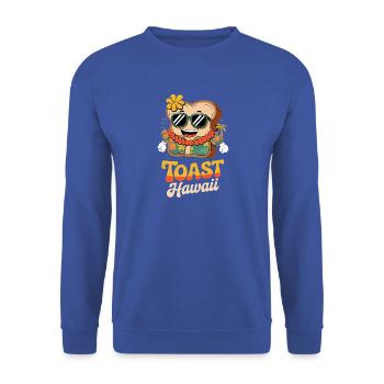 Toast Hawaii Retro Cool Strand Vibes - Unisex Pullover - Royalblau - Vorne - Alina (178cm) & Michal (187cm)